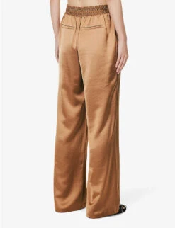 Paige Tinesia Straight-leg Mid-rise Satin Trousers -Closet By She R04153196 CAMEL ALT03