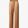Paige Tinesia Straight-leg Mid-rise Satin Trousers -Closet By She R04153196 CAMEL M