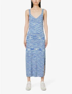 Paige Palermo V-neck Cotton-blend Knitted Midi Dress 9 Paige Palermo V-neck Cotton-blend Knitted Midi Dress -Closet By She R04153200 OCEANBREEZEMIX ALT02