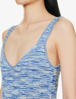 Paige Palermo V-neck Cotton-blend Knitted Midi Dress 11 Paige Palermo V-neck Cotton-blend Knitted Midi Dress -Closet By She R04153200 OCEANBREEZEMIX ALT04