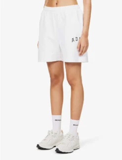Sweat High-rise Logo-print Cotton-jersey Shorts 9 Sweat High-rise Logo-print Cotton-jersey Shorts -Closet By She R04153530 WHITE ALT02