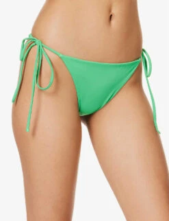 Tie-side Mid-rise Bikini Bottoms -Closet By She R04153636 KELLYGREEN ALT02