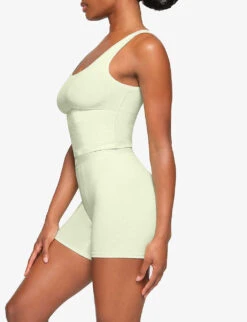 Soft Lounge Ribbed Stretch-jersey Top -Closet By She R04153805 HONEYDEW ALT02