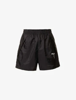 Prada Re-Nylon Brand-print Recycled-polyamide Shell Shorts