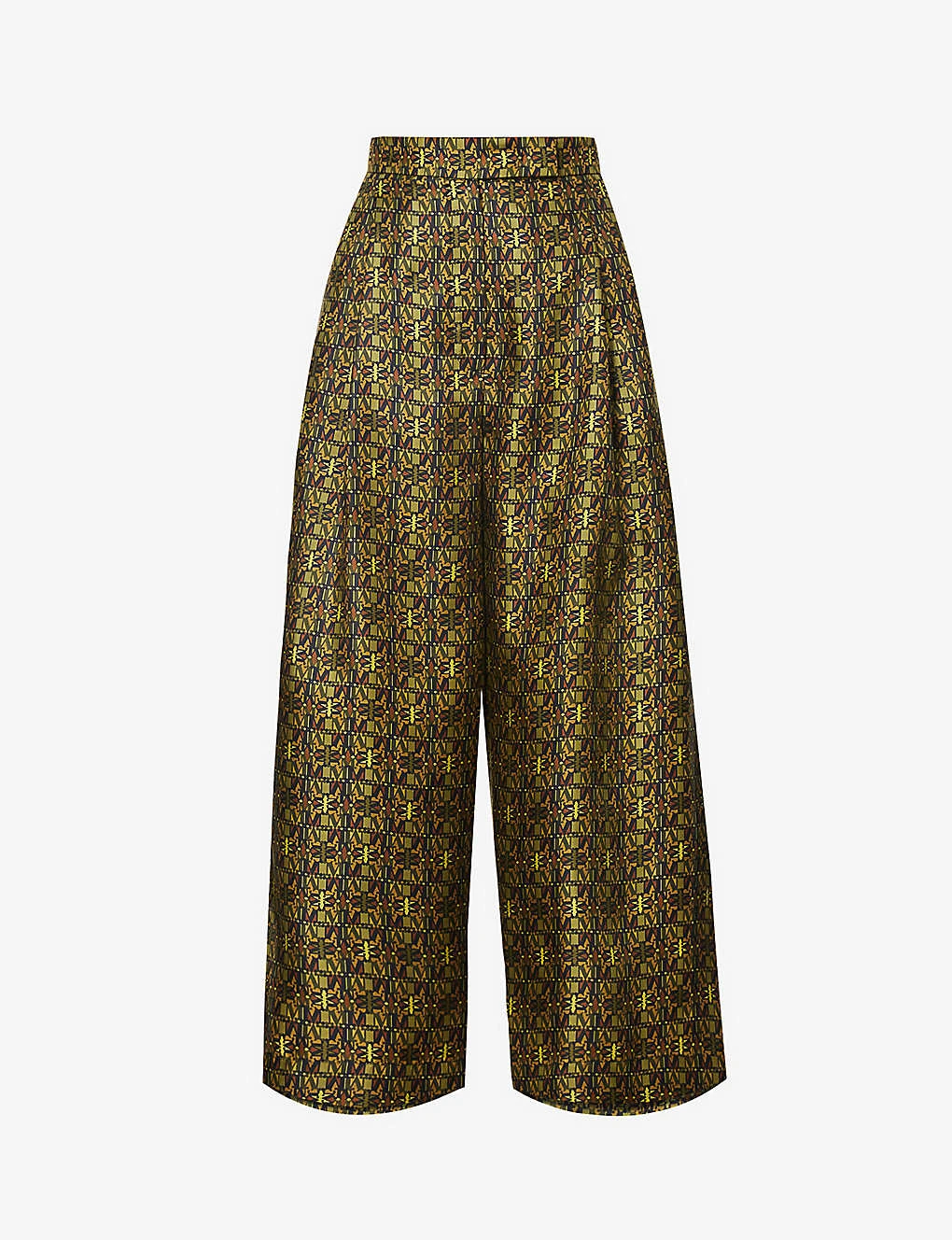 Max Mara Moxa Monogram-print High-rise Wide-leg Cropped Silk Trousers 3 Max Mara Moxa Monogram-print High-rise Wide-leg Cropped Silk Trousers