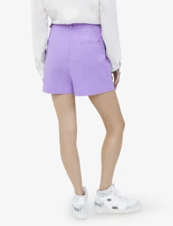 Ikks Triangle-buckle Stretch Cotton-blend Shorts -Closet By She R04156347 LILAC ALT03