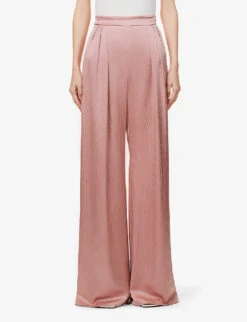 Uncino Wide-leg High-rise Silk Trousers 10 Uncino Wide-leg High-rise Silk Trousers -Closet By She R04156397 POWDER ALT02