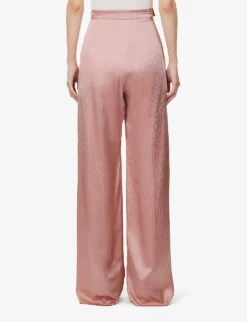 Uncino Wide-leg High-rise Silk Trousers 11 Uncino Wide-leg High-rise Silk Trousers -Closet By She R04156397 POWDER ALT03