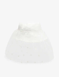 SISTER JANE Mesh-veil Wide-brim Woven Bucket Hat