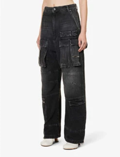 Sportmax Giraffa Patch-pocket Straight-leg Mid-rise Jeans -Closet By She R04158885 BLACK ALT02