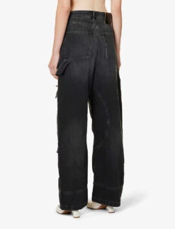 Sportmax Giraffa Patch-pocket Straight-leg Mid-rise Jeans -Closet By She R04158885 BLACK ALT03