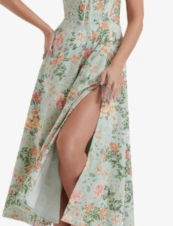 Sabrina Floral-print Cotton-blend Midi Dress -Closet By She R04159571 LIGHTJADE ALT04