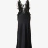 ALEXANDER WANG V-neck Lace-trim Silk Midi Dress
