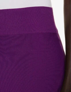 STELLA MCCARTNEY Mid-rise Flared-hem Knitted Midi Skirt -Closet By She R04160802 BRIGHTPURPLE ALT04