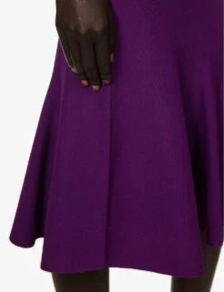 STELLA MCCARTNEY Mid-rise Flared-hem Knitted Midi Skirt -Closet By She R04160802 BRIGHTPURPLE ALT05