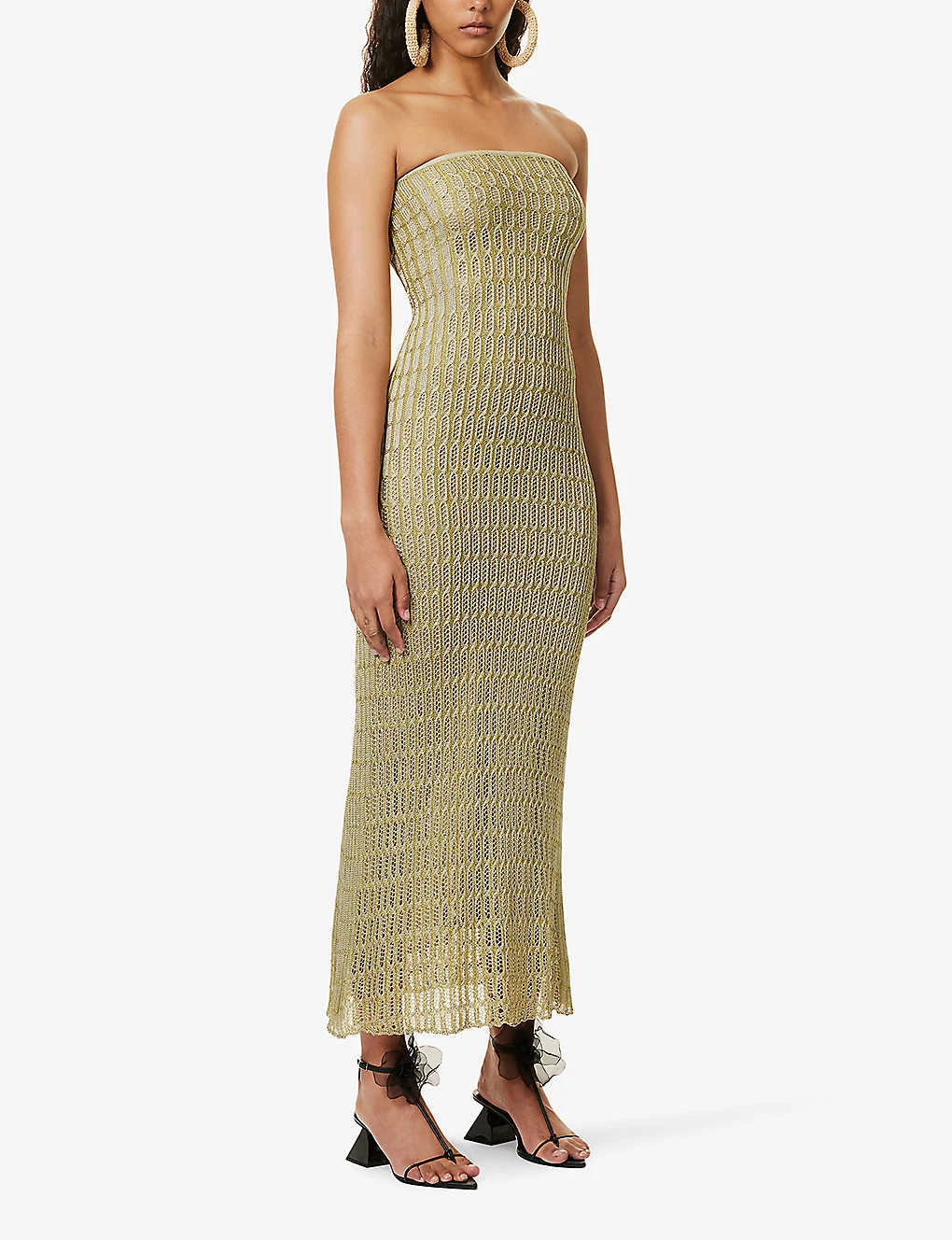 Honeycomb Strapless Rayon-knitted Midi Dress 5 Honeycomb Strapless Rayon-knitted Midi Dress - Image 3