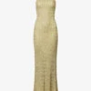Honeycomb Strapless Rayon-knitted Midi Dress