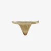 Woven Elasticated-waist Mid-rise Bikini Bottoms -Closet By She R04161528 GOLD M