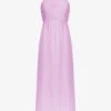 Strappy Square-neck Linen Midi Dress -Closet By She R04161737 LILAC M