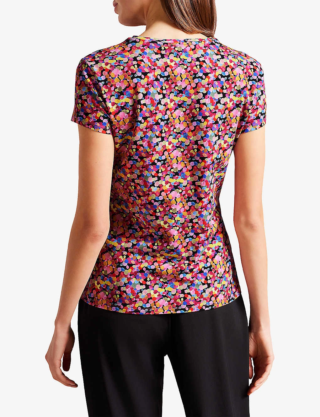 Ted Baker Phebie Confetti-print Stretch-woven T-shirt 6 Ted Baker Phebie Confetti-print Stretch-woven T-shirt - Image 4