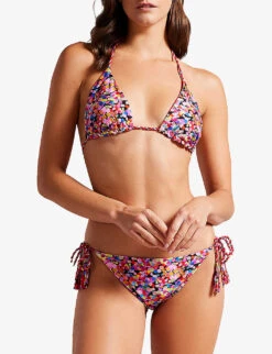Ted Baker Jaoni Graphic-print Reversible Bikini Top -Closet By She R04162195 BLACK ALT02
