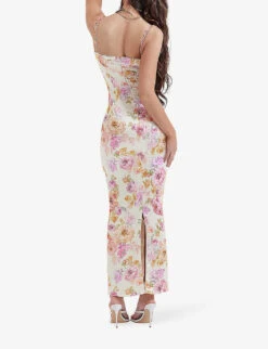 Josefina Floral-print Stretch-woven Maxi Dress 10 Josefina Floral-print Stretch-woven Maxi Dress -Closet By She R04162254 IVORYFLORAL ALT03