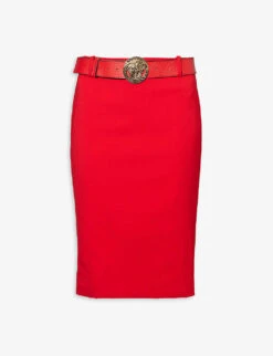 Pre-loved Versace Wool-blend Midi Skirt