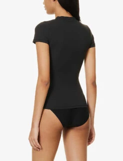 The NAP Slim-fit Stretch-woven T-shirt -Closet By She R04163587 ONYX ALT02