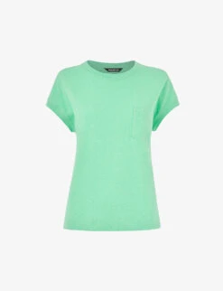 Whistles Ember Patch-pocket Cotton And Linen T-shirt