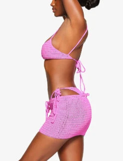 Low-rise Recycled Stretch-nylon Crochet Mini Skirt -Closet By She R04164360 TAFFY ALT02