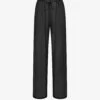 Drawstring-waist Wide-leg Low-rise Silk Trousers -Closet By She R04164379 ONYX M