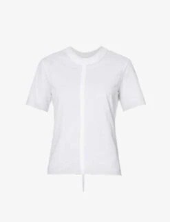 Short-sleeved Round-neck Stretch-cotton T-shirt
