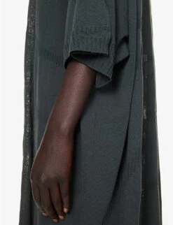 Boxy-fit Round-neck Cotton-knitted Midi Dress -Closet By She R04164420 SALVIA ALT05