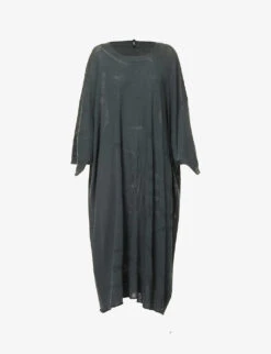 Boxy-fit Round-neck Cotton-knitted Midi Dress