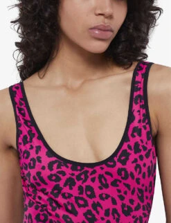 THE KOOPLES Scoop-neck Leopard-print Woven Swimsuit -Closet By She R04165085 BLACKPINK ALT04