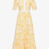 ME AND EM Floral-print Short-sleeved Cotton Maxi Dress 2 ME AND EM Floral-print Short-sleeved Cotton Maxi Dress -Closet By She R04165529 CREAMINTENSEYELLOW M