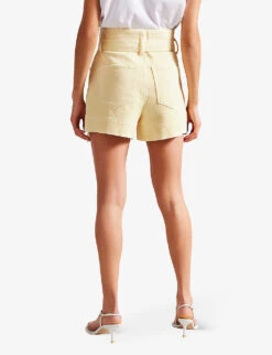 Ted Baker Danikii Self-tie Stretch-denim Shorts 7 Ted Baker Danikii Self-tie Stretch-denim Shorts -Closet By She R04165570 LTYELLOW ALT02