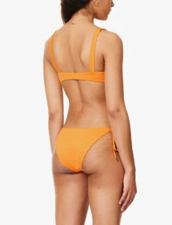 Portugal Tie-front Bikini Top -Closet By She R04165688 TANGERINERIB ALT03