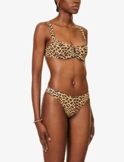 Clovelly Animal-print Recycled Nylon-blend Bikini Top -Closet By She R04165702 JAGUAR ALT02