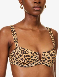Clovelly Animal-print Recycled Nylon-blend Bikini Top -Closet By She R04165702 JAGUAR ALT04