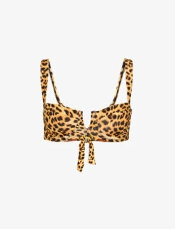 Clovelly Animal-print Recycled Nylon-blend Bikini Top