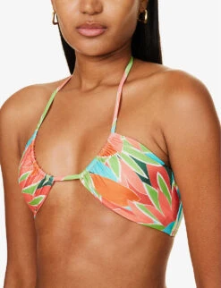 Copacabana Abstract-print Stretch-recycled Nylon Bikini Top -Closet By She R04165714 BIRDOFPARADISE ALT03