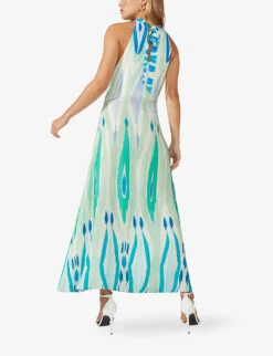 Ikat-print Woven Maxi Dress -Closet By She R04166394 BLUEMULTI ALT03