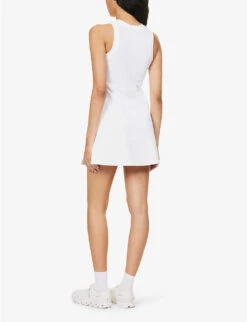 Lululemon Grid-texture Zipped Stretch-woven Mini Dress -Closet By She R04166423 WHITE ALT03