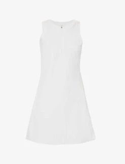Lululemon Grid-texture Zipped Stretch-woven Mini Dress