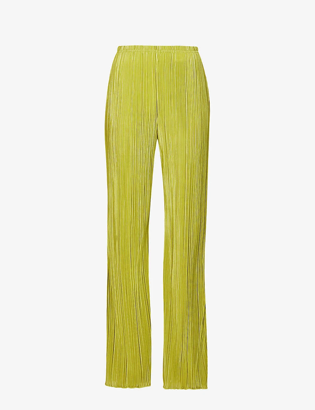 GOOD AMERICAN Wide-leg Mid-rise Plisse Woven Trousers 3 GOOD AMERICAN Wide-leg Mid-rise Plisse Woven Trousers