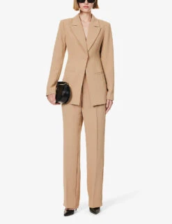 GOOD AMERICAN Luxe Straight-leg Mid-rise Woven Trousers 8 GOOD AMERICAN Luxe Straight-leg Mid-rise Woven Trousers -Closet By She R04166625 PECAN001 ALT01