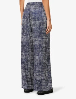Rag & Bone Tara Wide-leg Mid-rise Silk-blend Trousers -Closet By She R04166656 BLUMULTI ALT03