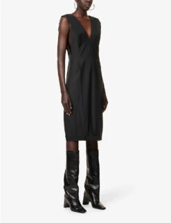 Upside Down Trouser Relaxed-fit Wool-blend Midi Dress -Closet By She R04167962 BLACK ALT02