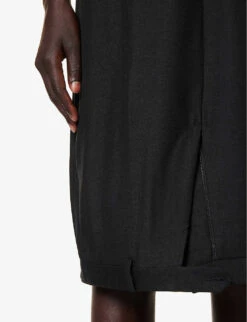 Upside Down Trouser Relaxed-fit Wool-blend Midi Dress -Closet By She R04167962 BLACK ALT05